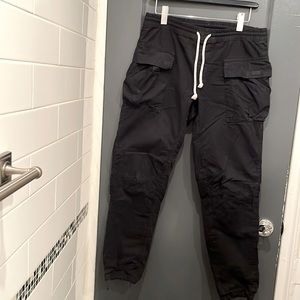 Kith Black Cargo Pants Size M with Drawstring